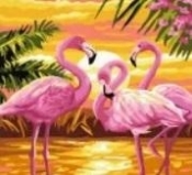 Malowanie po numerach - Flamingi 40x50cm