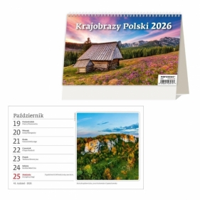 Kalendarz 2026 biurkowy tyg. Krajobrazy HELMA