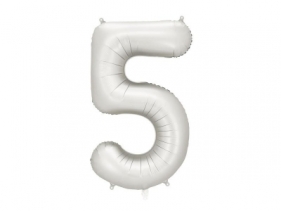 Balon foliowy cyfra 5 86cm srebrny