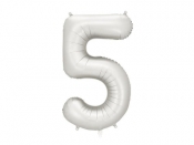 Balon foliowy cyfra 5 86cm srebrny
