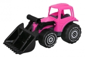 Traktor z ładowaczem 32 cm, kolor różowy PLASTO