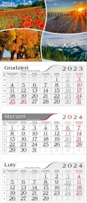 Kalendarz 2024 Trójdzielny 4 pory roku