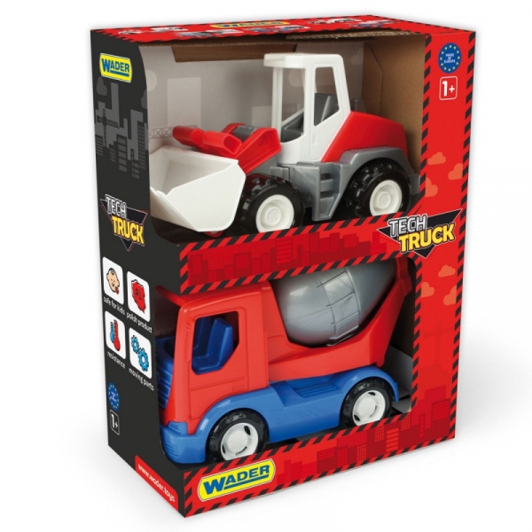Tech Truck auta budowlane - Betoniarka i ładowarka (35374)