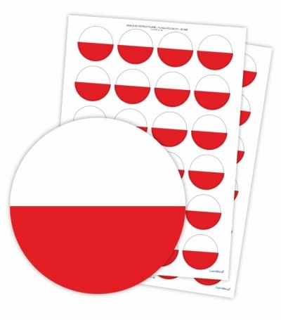 Naklejki patriotyczne - Flaga Polski 48szt
