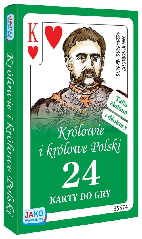 Karty 24. Królowie i królowe Polski. Talia zielona