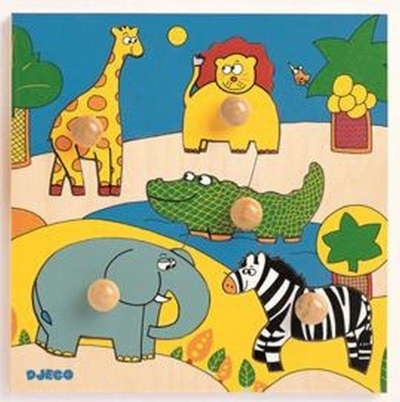 Puzzle drewniane z uch ZWIERZATKA SAFARI (DJ01002)