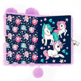 Pamiętnik pluszowy z kłódką - Unicorn