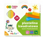 Plastelina szkolna kwadratowa Happy Color, 24 kolory (HA 2114 K24)