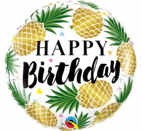 Balon foliowy Godan Birthday Golden Pineapples 18 cali 18cal (57277)