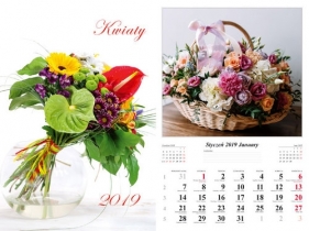 Kalendarz 2019 wieloplanszowy Kwiaty dwustronny - Jurkowlaniec Marek