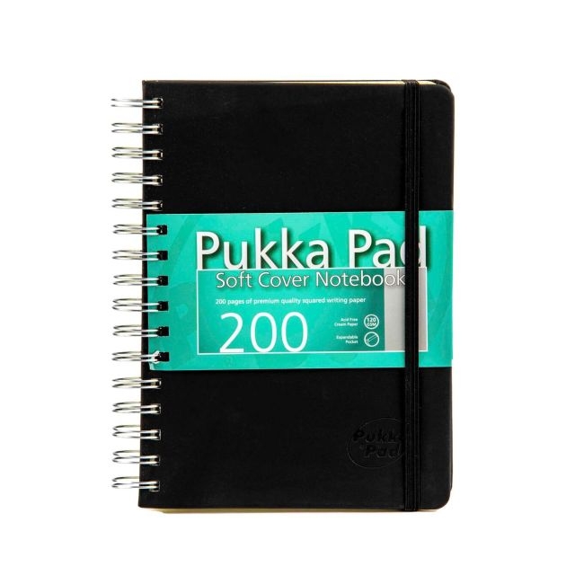 Kołonotatnik Soft Cover A5/100k kratka - czarny
