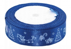 Wstążka satynowa z motywem świątecznym, 25x22 mm