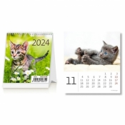 Kalendarz 2024 biurkowy Mini Kotki miesięczny