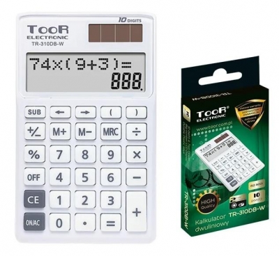 Kalkulator dwuliniowy 10-pozyc. TR-310DB-W