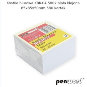 Kostka biurowa biała 85x85x50mm 580K