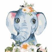 Malowanie po numerach 40x50cm Słonik