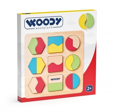 Drewniana układanka z figurami geometrycznymi 90005