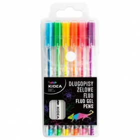 Kidea, Długopisy żelowe Fluo, 6 kolorów