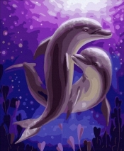 Malowanie po numerach - Taniec delfinów 40x50 cm