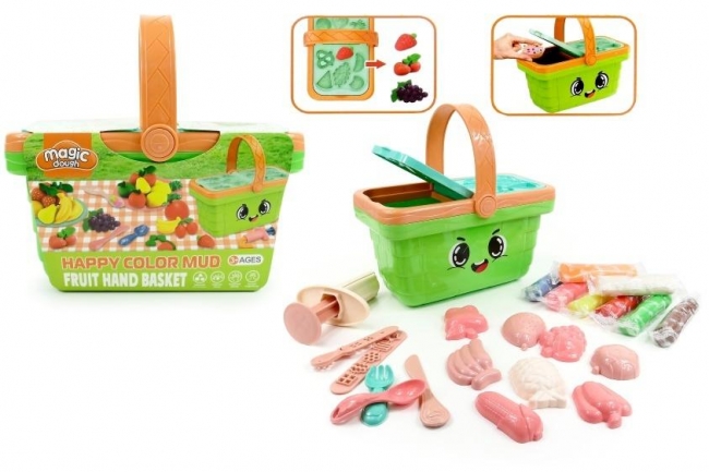 Ciastolina koszyczek zielony do zabawy z foremkami