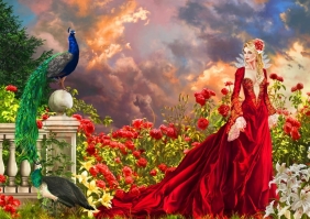 Bluebird Puzzle 1500: Piękność w czerwonej sukni (70275)