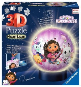 Ravensburger, Puzzle 3D 72: Świecąca Kula - Koci Domek Gabi (11575)