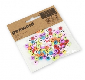 Koraliki literki kolorowe 7x7mm 100szt