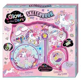 Sketchbook z akcesoriami Jednorożec tęcza