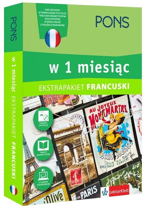 Francuski w 1 miesiąc z 3 tablicami językowymi i kursem online