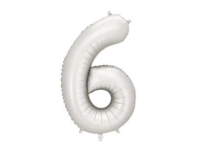 Balon foliowy cyfra 6 86cm srebrny