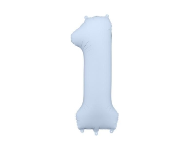 Balon foliowy cyfra 1 86cm mglisty niebieski
