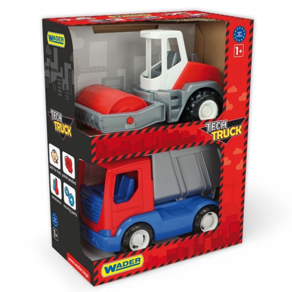 Tech Truck Wywrotka i walec w kartonie (35375)