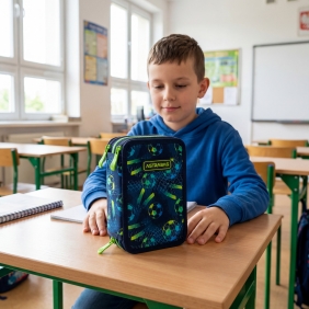 Astrabag, Piórnik Jumbo potrójny z wyposażeniem - Football, AC31