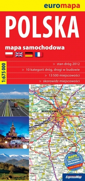 Polska - mapa samochodowa 1:675 000