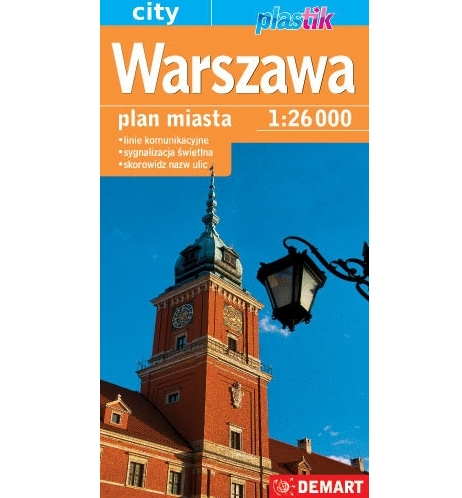 Warszawa - plan miasta w skali 1:26 000 - laminowana