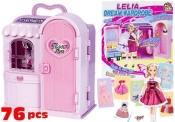 Duża garderoba szafa dla lalki 76Pcs + Lalka