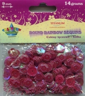 Cekiny tęczowe kółka 9mm 14g czerwone