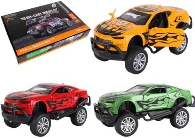 Samochód metalowy 1:32 napęd Pickup duże koła mix