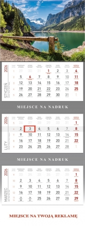 Kalendarz 2026 trójdzielny GÓRSKIE JEZIORO