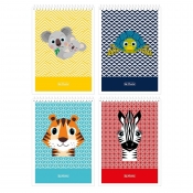 Herlitz, Kołonotatnik A7, 40 kartek w kratkę - Cute Animals (9589755)