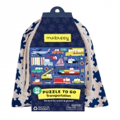 Mudpuppy, Puzzle podróżne w woreczku - Transport, 36 el.