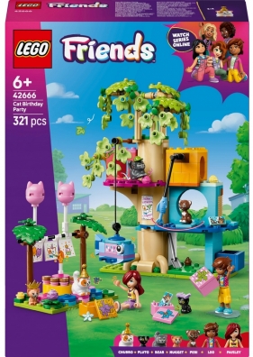 Lego, Friends - Kocie przyjęcie urodzinowe i domek na drzewie, 321 el. (42666)