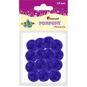 Pompony dekoracyjne, 15 szt. - fioletowe (352531)