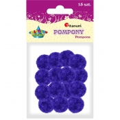 Pompony dekoracyjne, 15 szt. - fioletowe (352531)