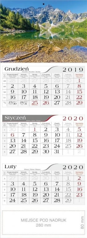 Kalendarz 2020 Trójdzielny Mięguszowickie Szczyty