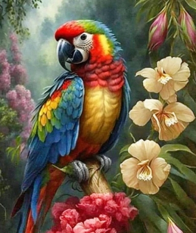 <img src='https://webimage.pl/pics/759/5/d5906196005759.jpg' style='height:440px' /> Diamentowa Mozaika Papuga i kwiaty NO-2000575