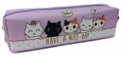 Piórnik tuba mała Kotki fiolet