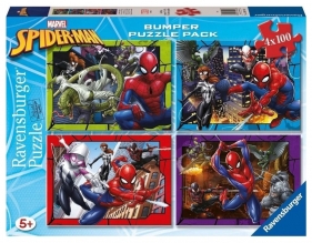 Ravensburger, Puzzle 4x100: Spiderman (12001076)
