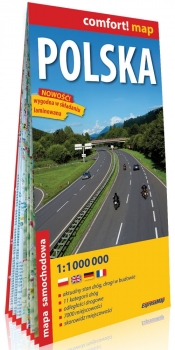 Polska laminowana mapa samochodowa 1:1 000 000