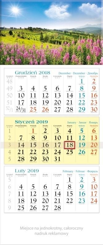 Kalendarz 2019 Trojdzielny Podhale KT6